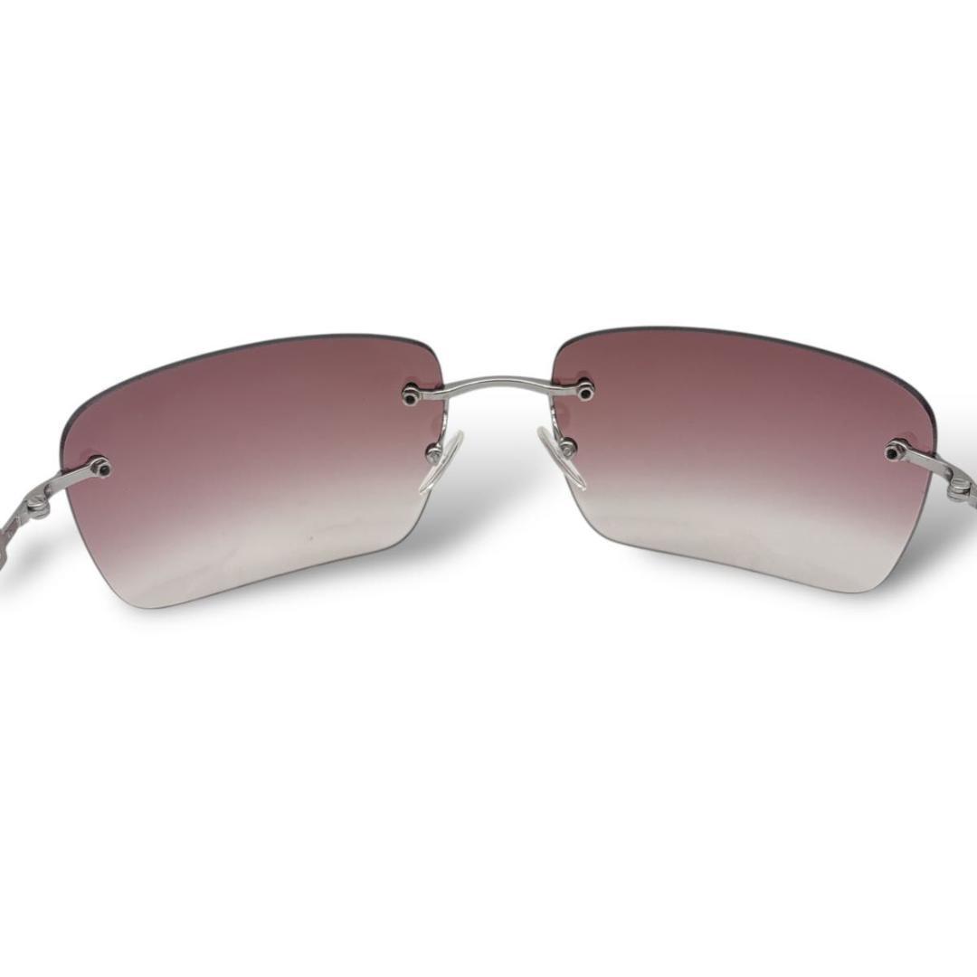 小物 GUCCI sunglasses rimless stone silver