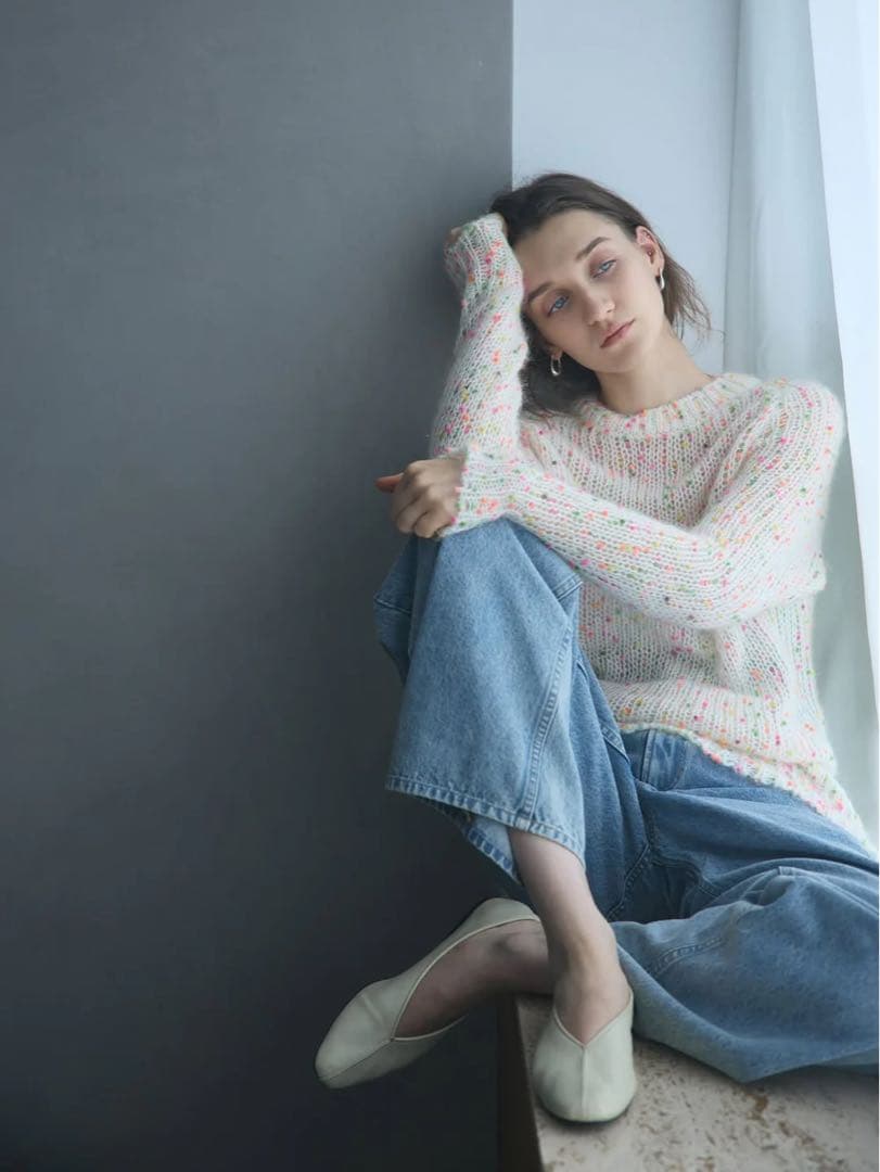 シーニュ cygne カラフルポンポンニット