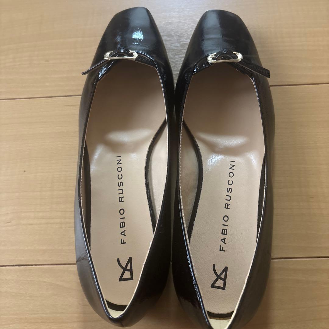 FABIO RUSCONI ブラックパンプス