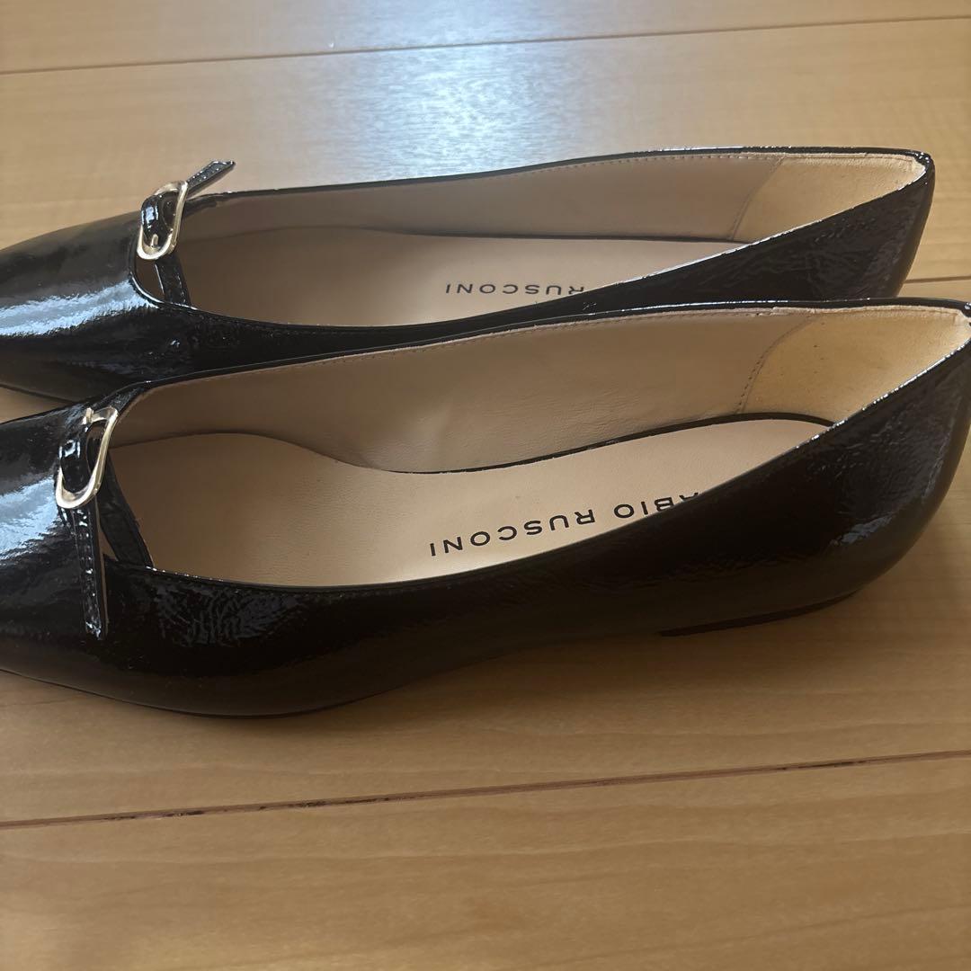 FABIO RUSCONI ブラックパンプス