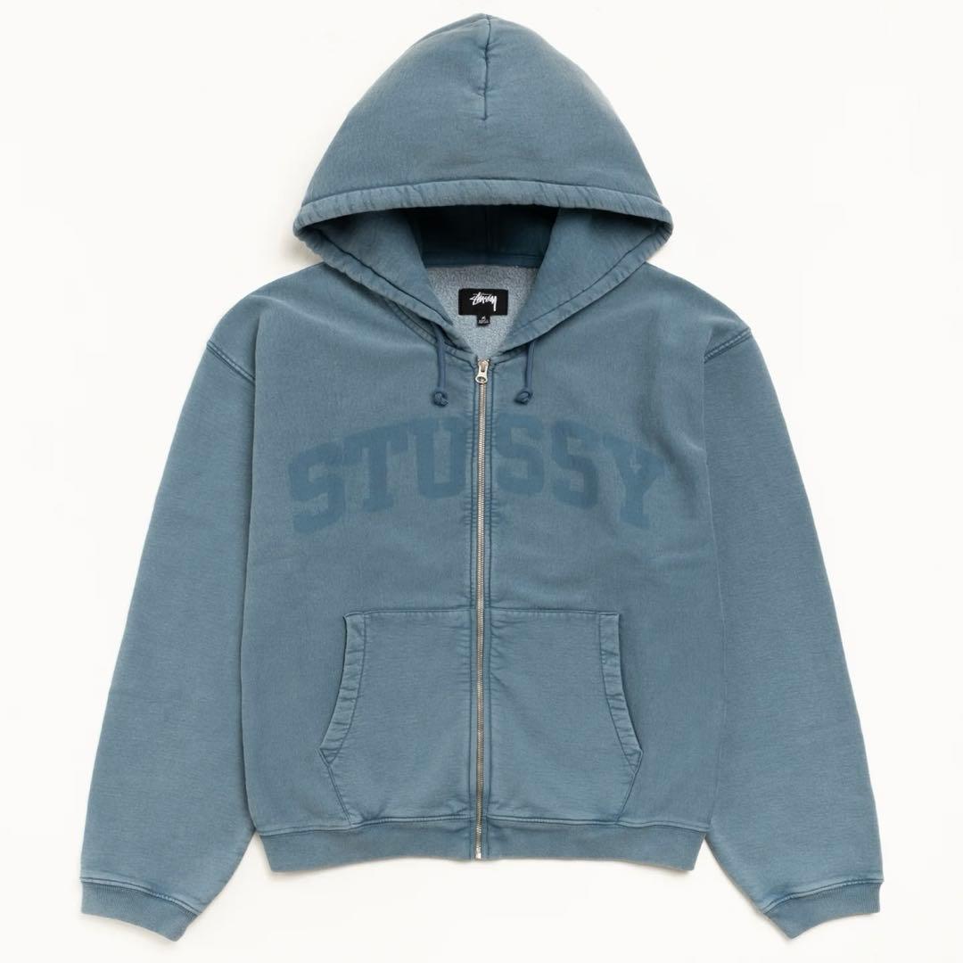 【美品】STUSSY ZIP HOODIE FADED GRAPHIC