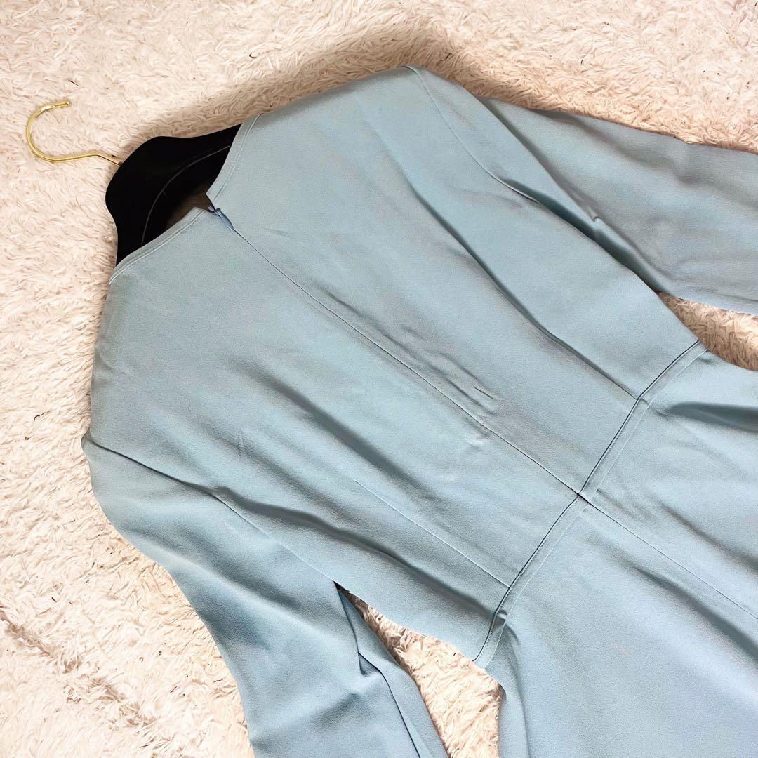 ✖︎ ヴァレンティノ ワンピース Aライン フレア リボン ブルー 水色 M