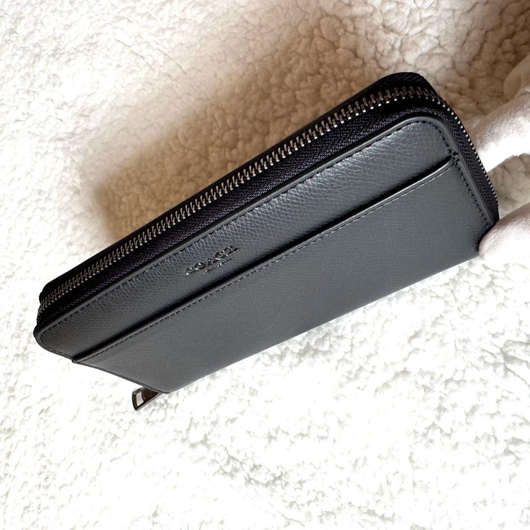 リンク様 COACH メンズ長財布 ブラック F74977
