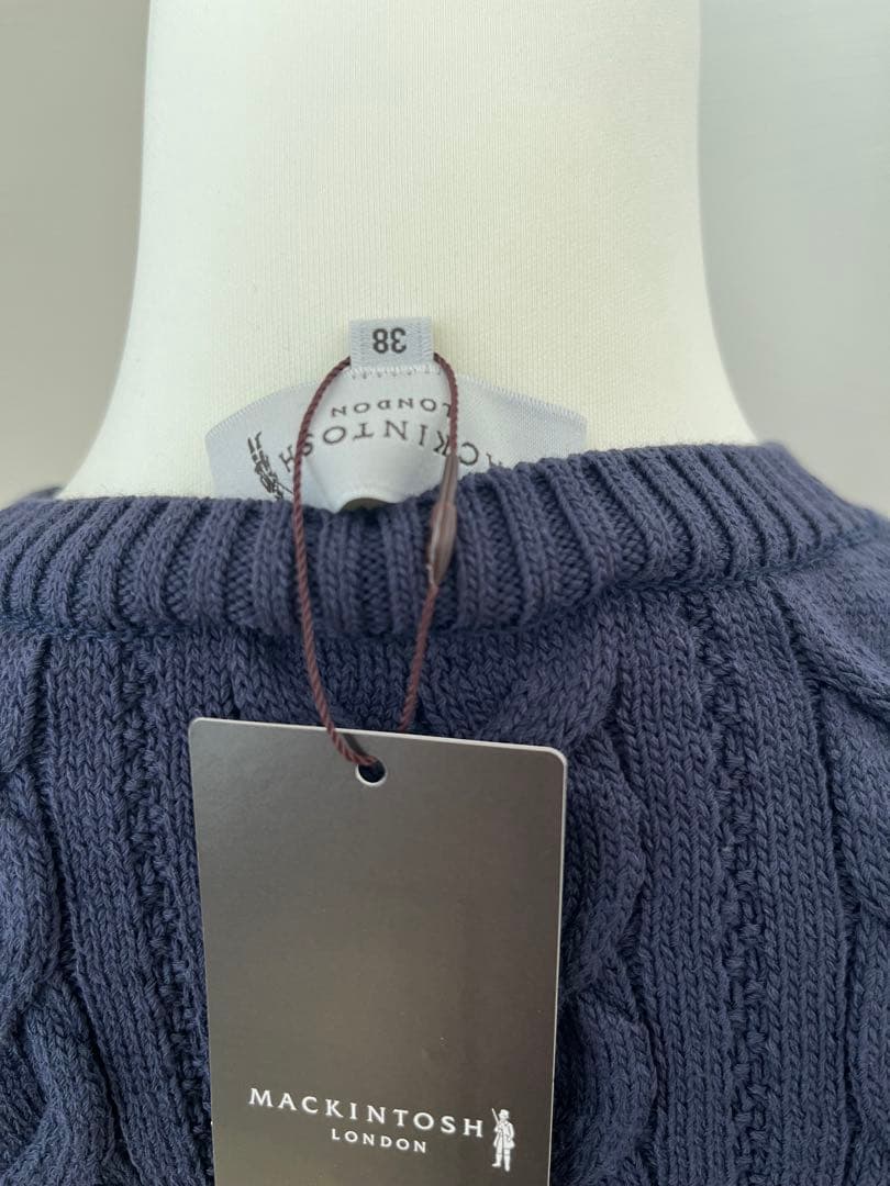 新品定価4.3万MACKINTOSH LONDON ケーブルニット38 ネイビー