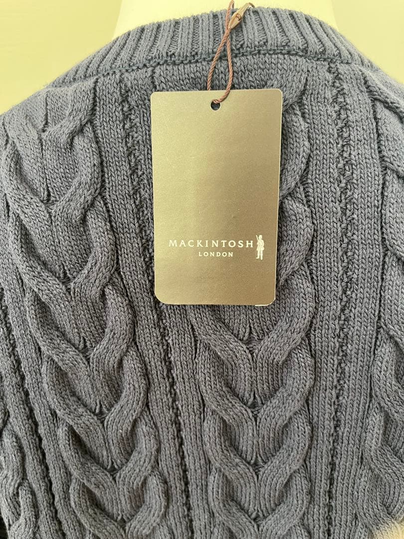 新品定価4.3万MACKINTOSH LONDON ケーブルニット38 ネイビー