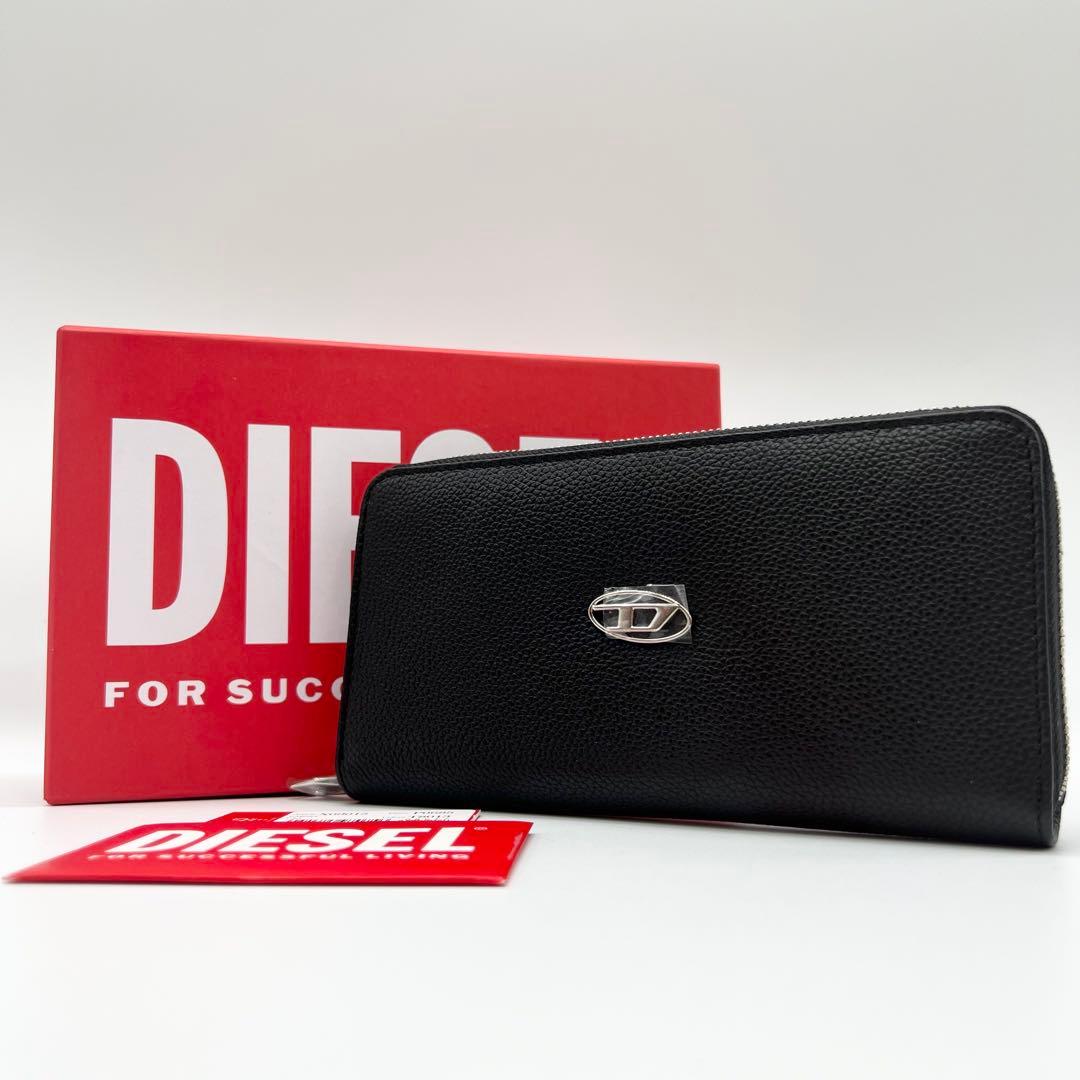 新品未使用✨DIESEL　長財布　Dロゴ　レザー　ブラック　近年モデル　箱付き