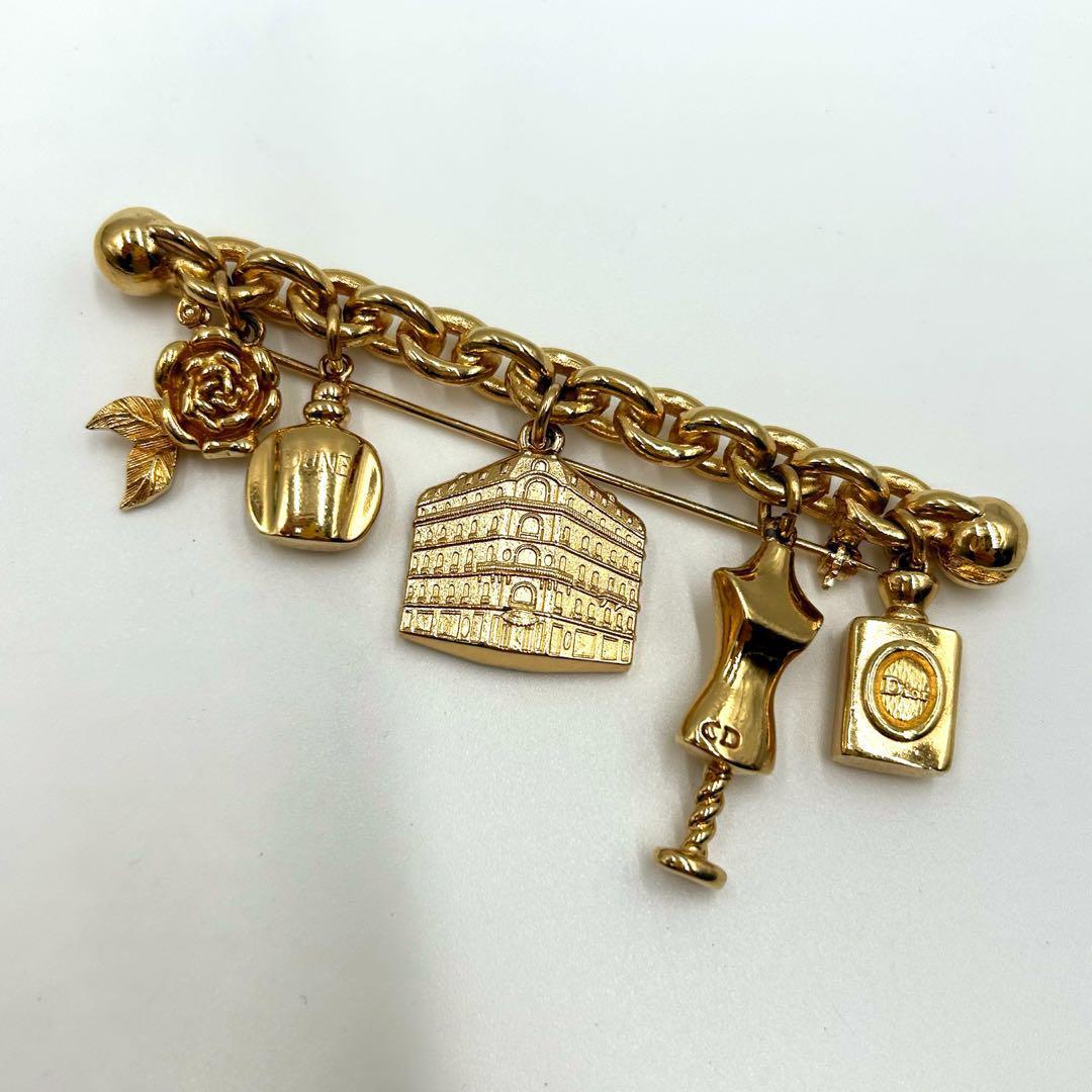 【美品】Christian Dior クリスチャンディオール　ブローチ　ゴールド