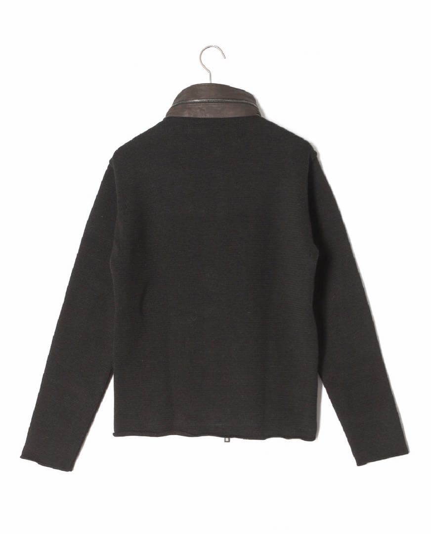 【新品未使用】ESTNATION レザー切替ブルゾン　ダークブラウン 48