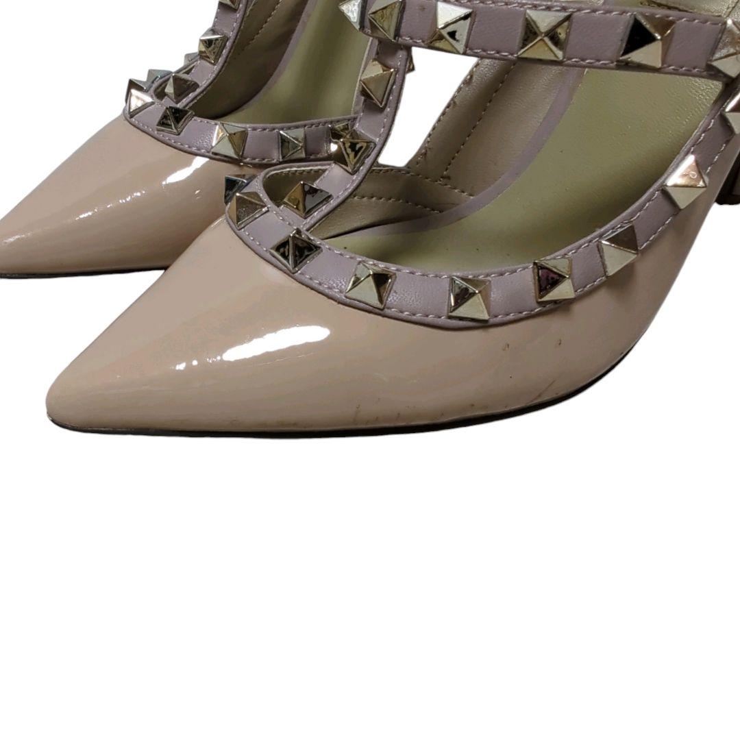 ヴァレンティノガラヴァーニ スタッズ サンダル ミュール ベージュ22.5
