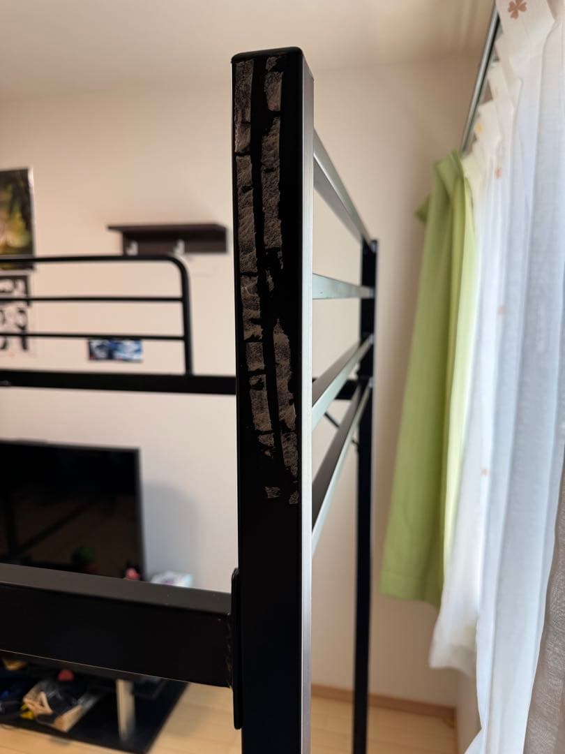 ニトリ　アルルN ロフトベッド ブラック デスク付き(直接引き取り)