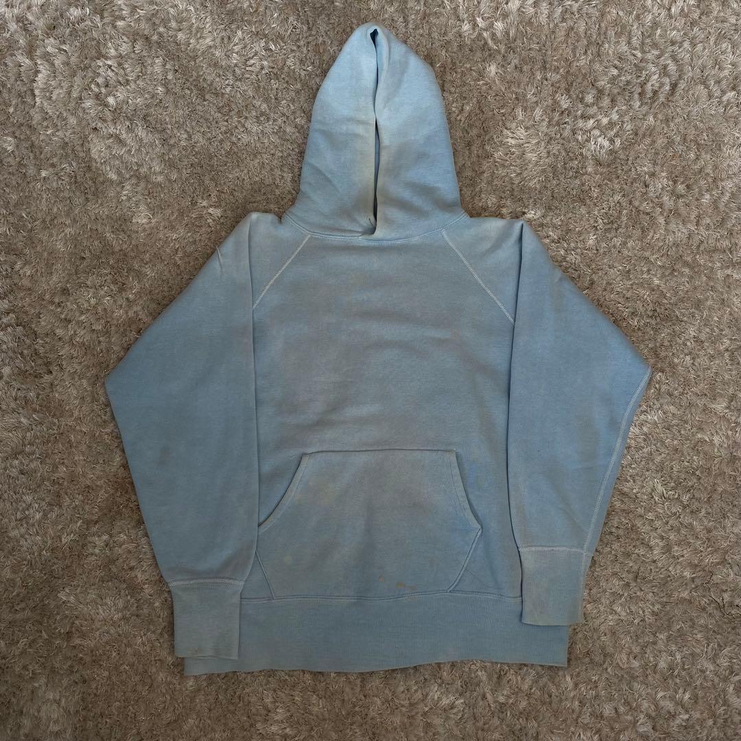 50s フェードブルーグレー ラグラン プルオーバーパーカー ビッグサイズ
