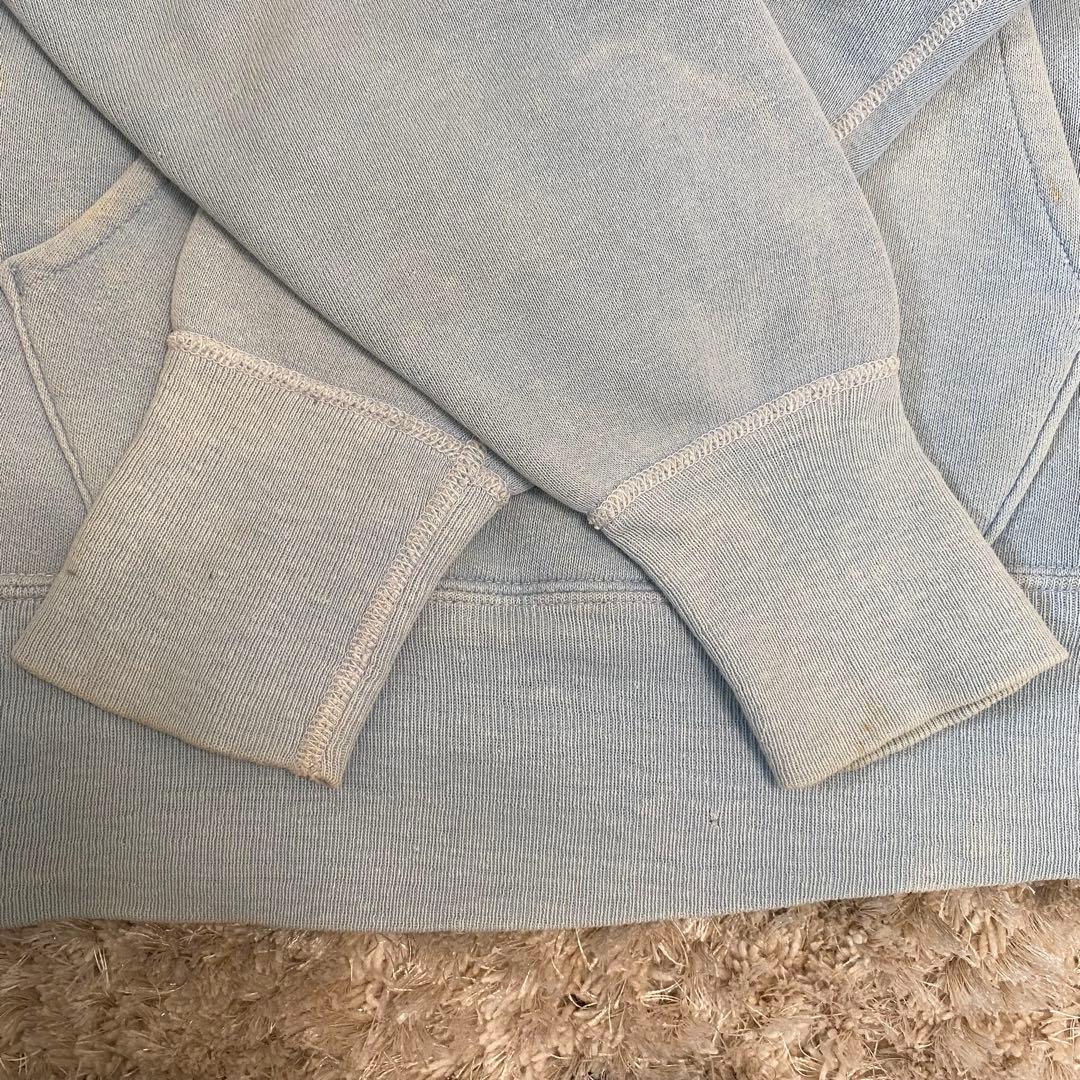 50s フェードブルーグレー ラグラン プルオーバーパーカー ビッグサイズ