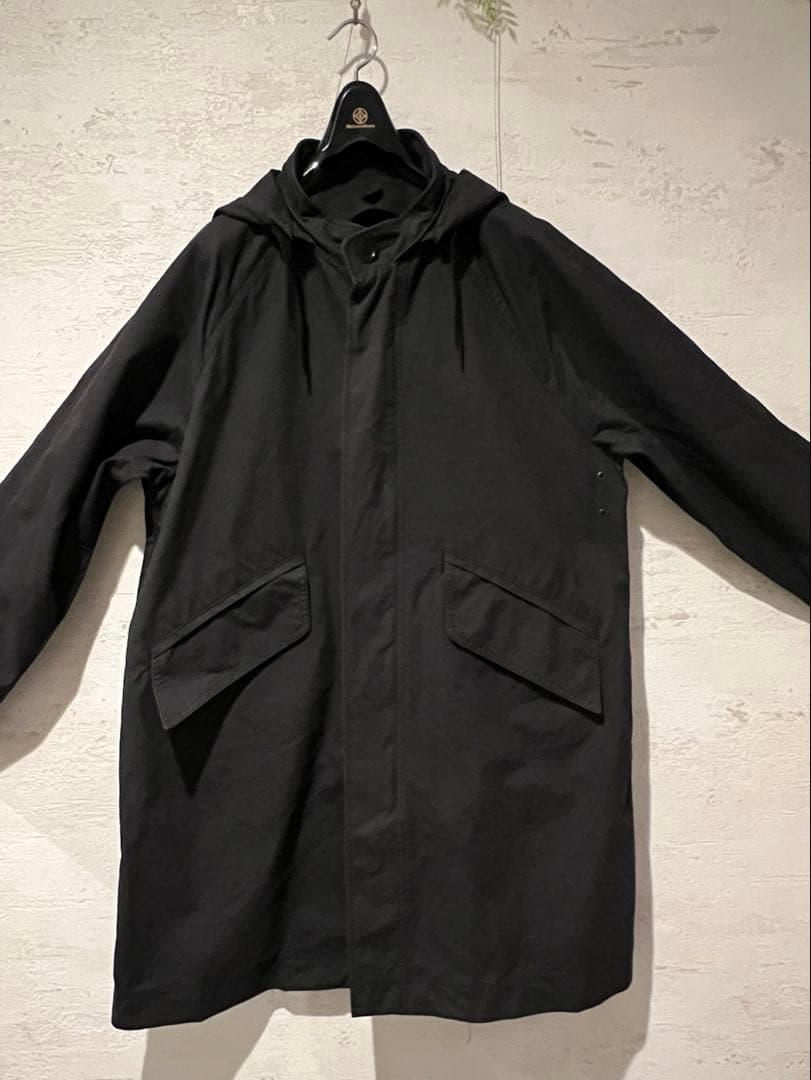 こなんさま　MHL 　ブラックモッズコート　ダウンライナー付　フード取り外し可能