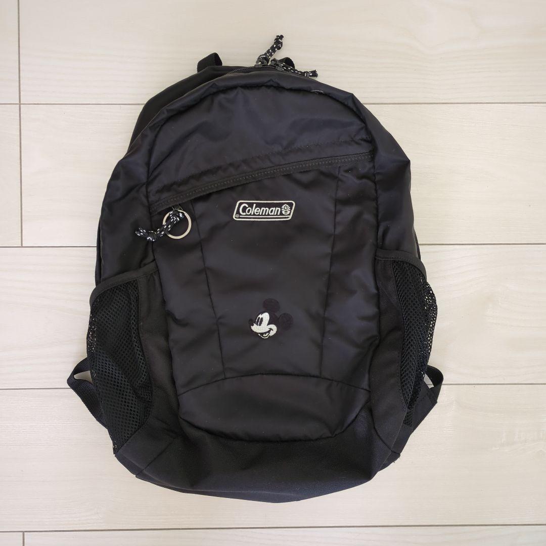 Coleman ミッキーマウスロゴ入り リュック ブラック