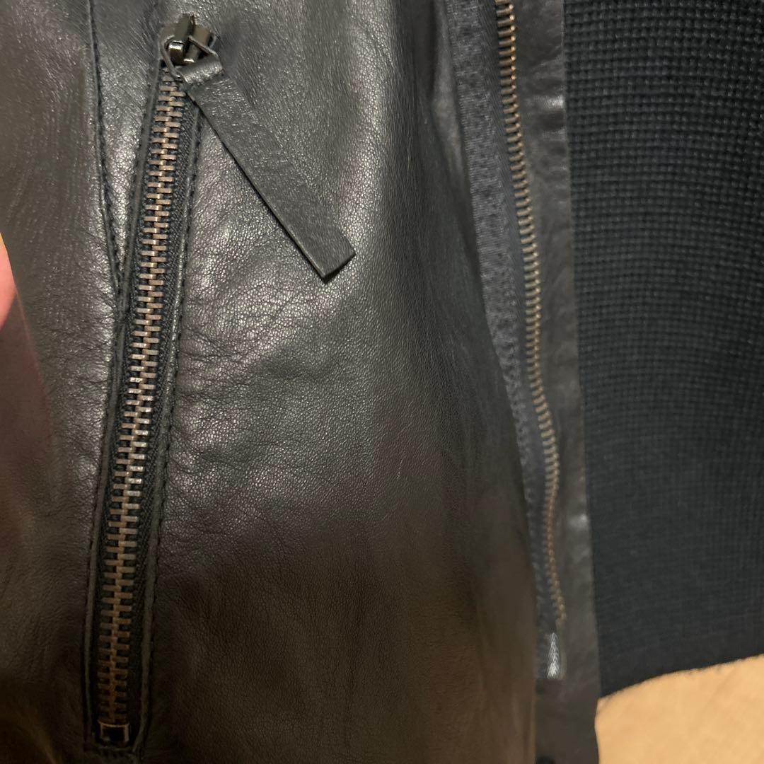 EMPORIO ARMANI レザージャケット・ブルゾン/54/羊革/ブラック/