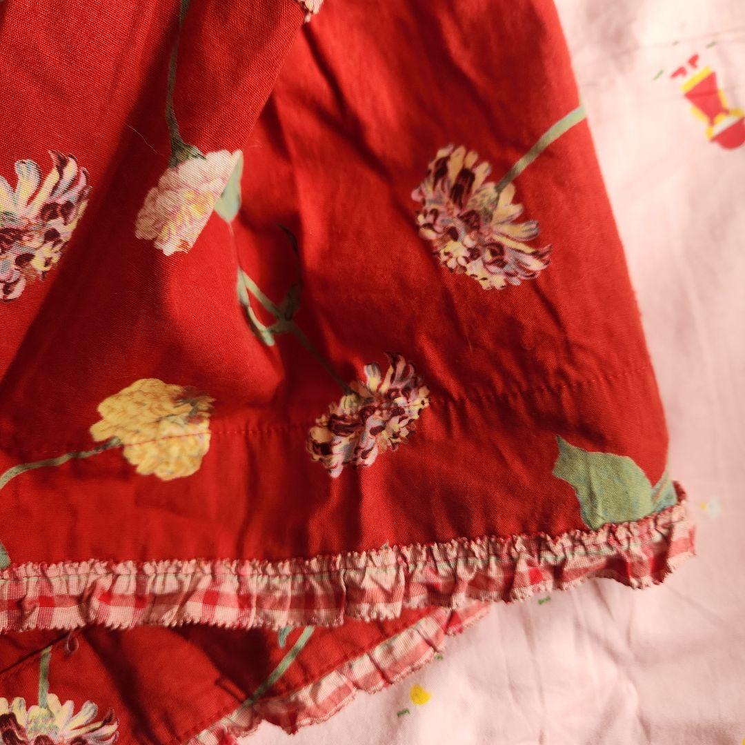 PINK HOUSE ピンクハウス 金子功 吊りスカート 5段ティアード 赤