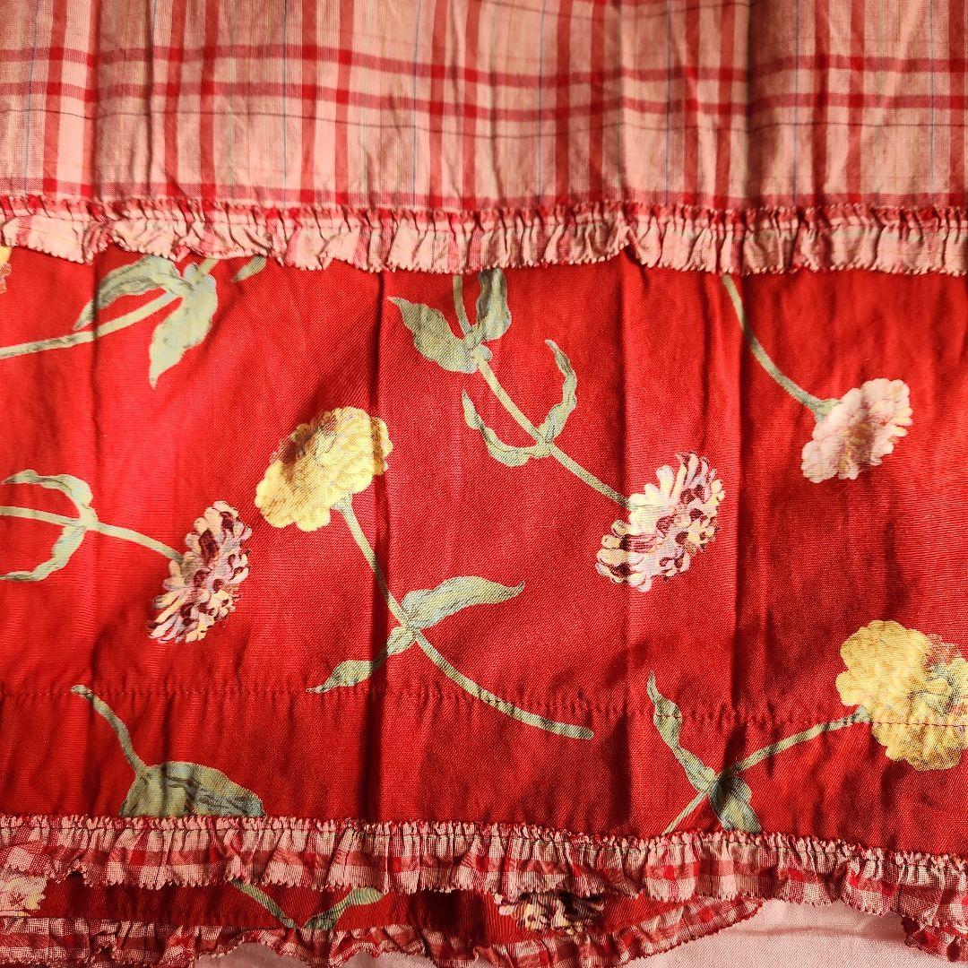 PINK HOUSE ピンクハウス 金子功 吊りスカート 5段ティアード 赤