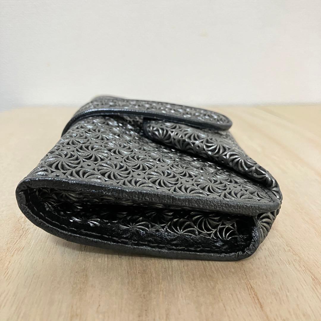 訳あり 極美品✨ヒロコハヤシ✨ジラソーレ✨ミニモ ✨折り財布✨黒✨ブラック