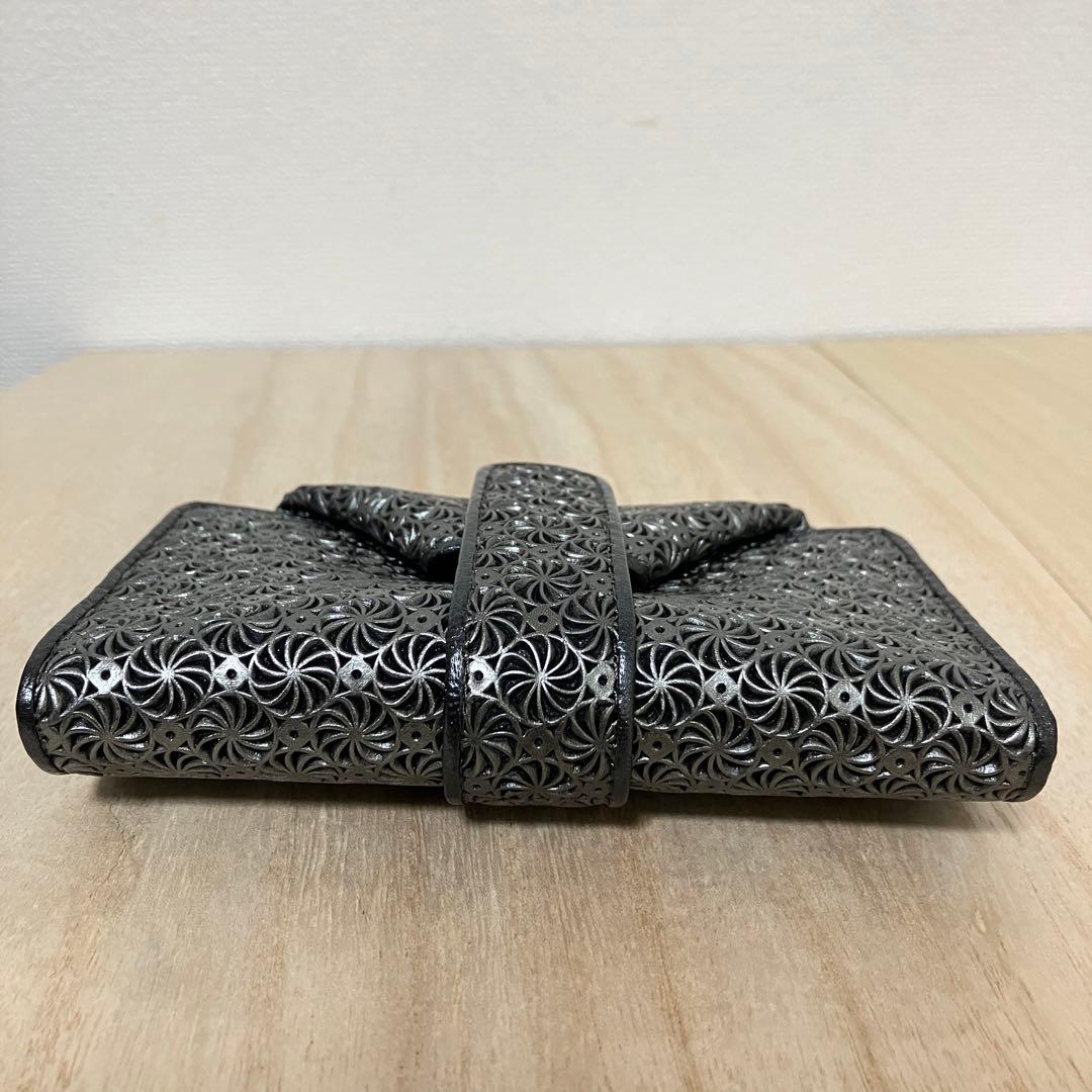 訳あり 極美品✨ヒロコハヤシ✨ジラソーレ✨ミニモ ✨折り財布✨黒✨ブラック
