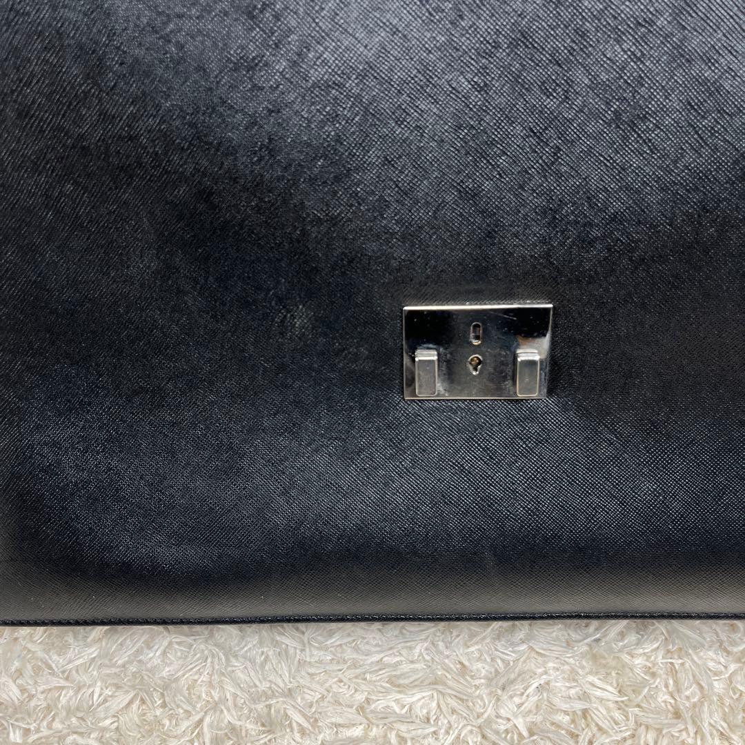 バーバリー ビジネスバッグ ブリーフケース サフィアーノ レザー A4 ブラック