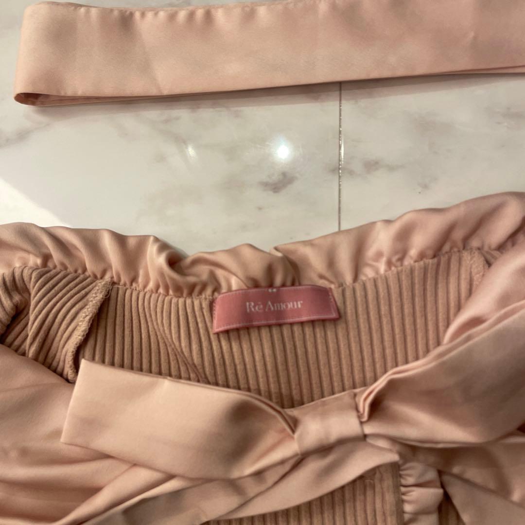 ReAmour リボン付きオフショルダー トップス