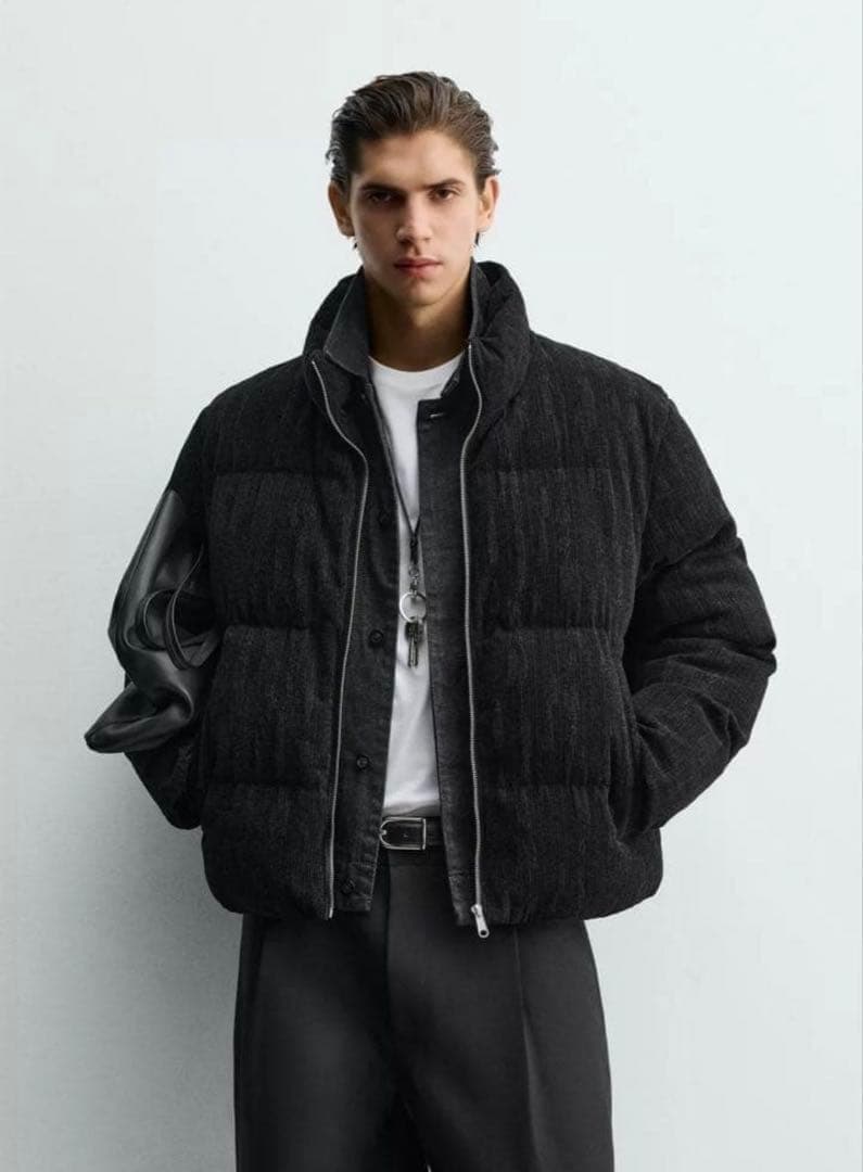 きむたく クロップドフィットパフジャケット S