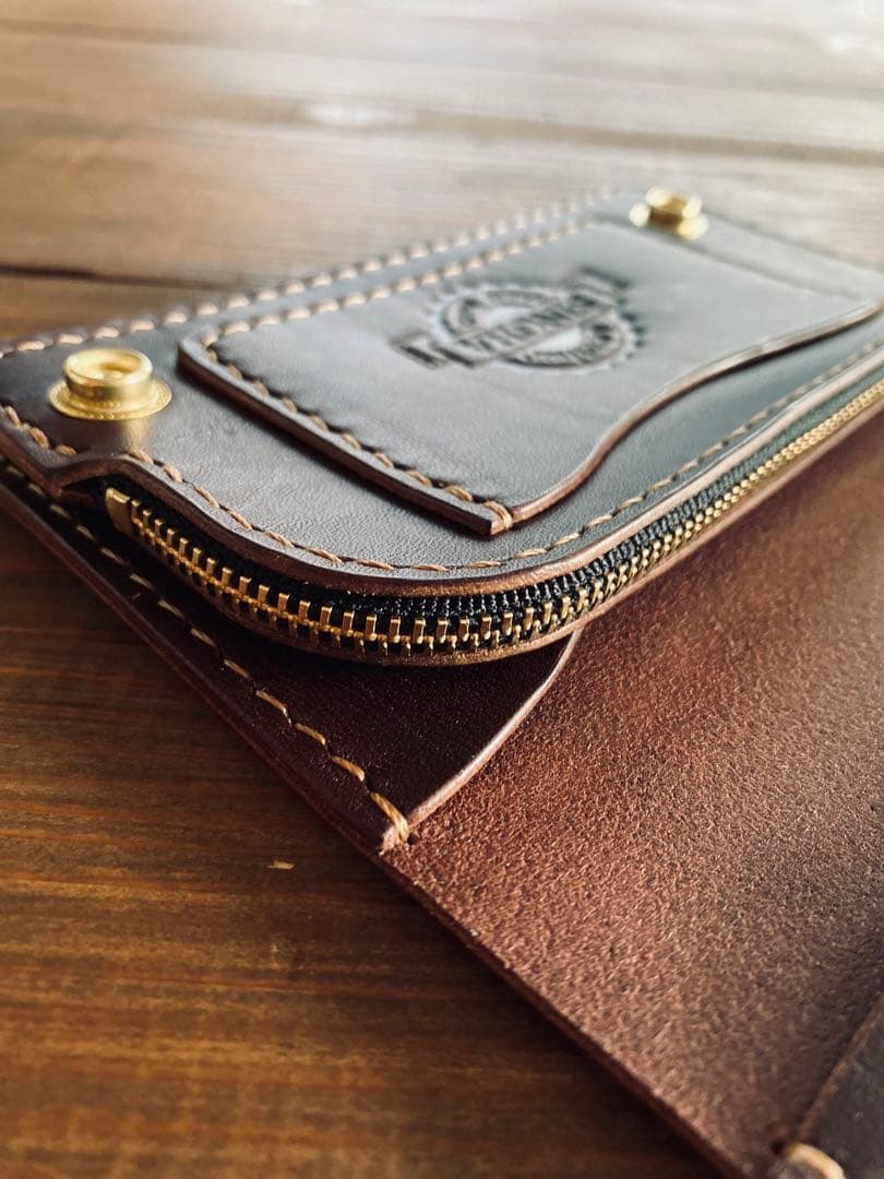 【ブルガロ】ミドルトラッカーウォレットTM02-68真鍮チェーン付き