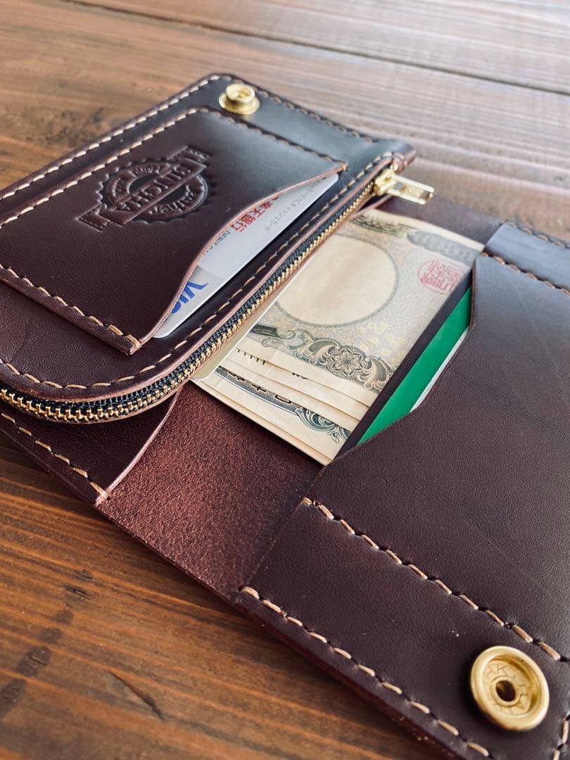 【ブルガロ】ミドルトラッカーウォレットTM02-68真鍮チェーン付き