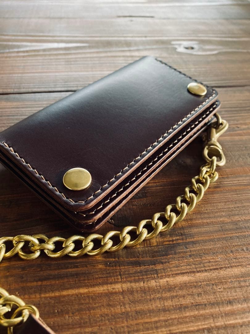 【ブルガロ】ミドルトラッカーウォレットTM02-68真鍮チェーン付き
