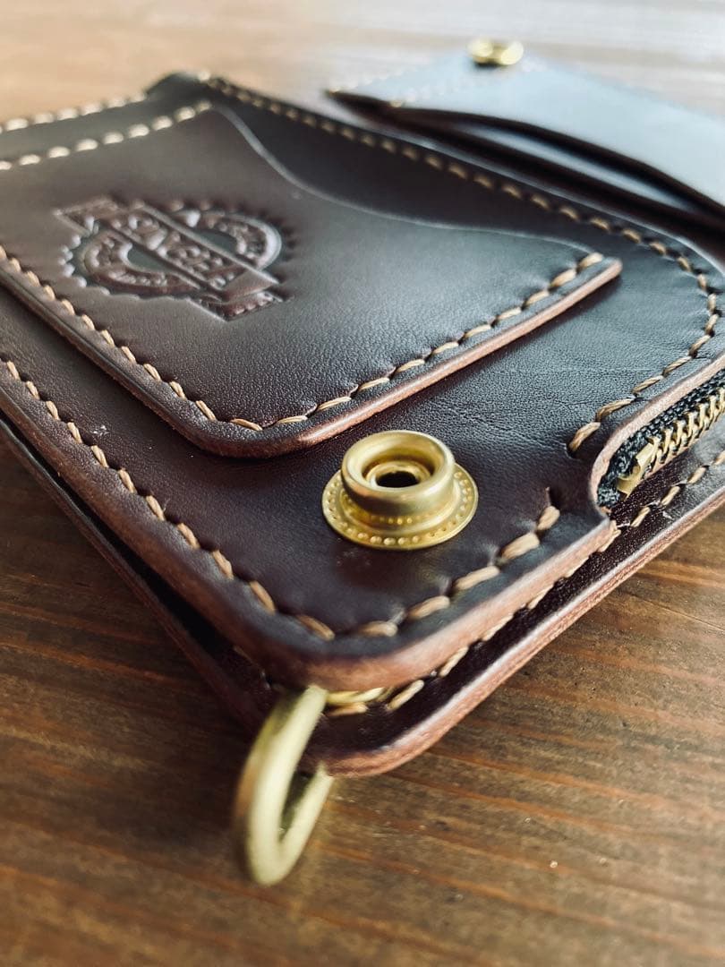 【ブルガロ】ミドルトラッカーウォレットTM02-68真鍮チェーン付き