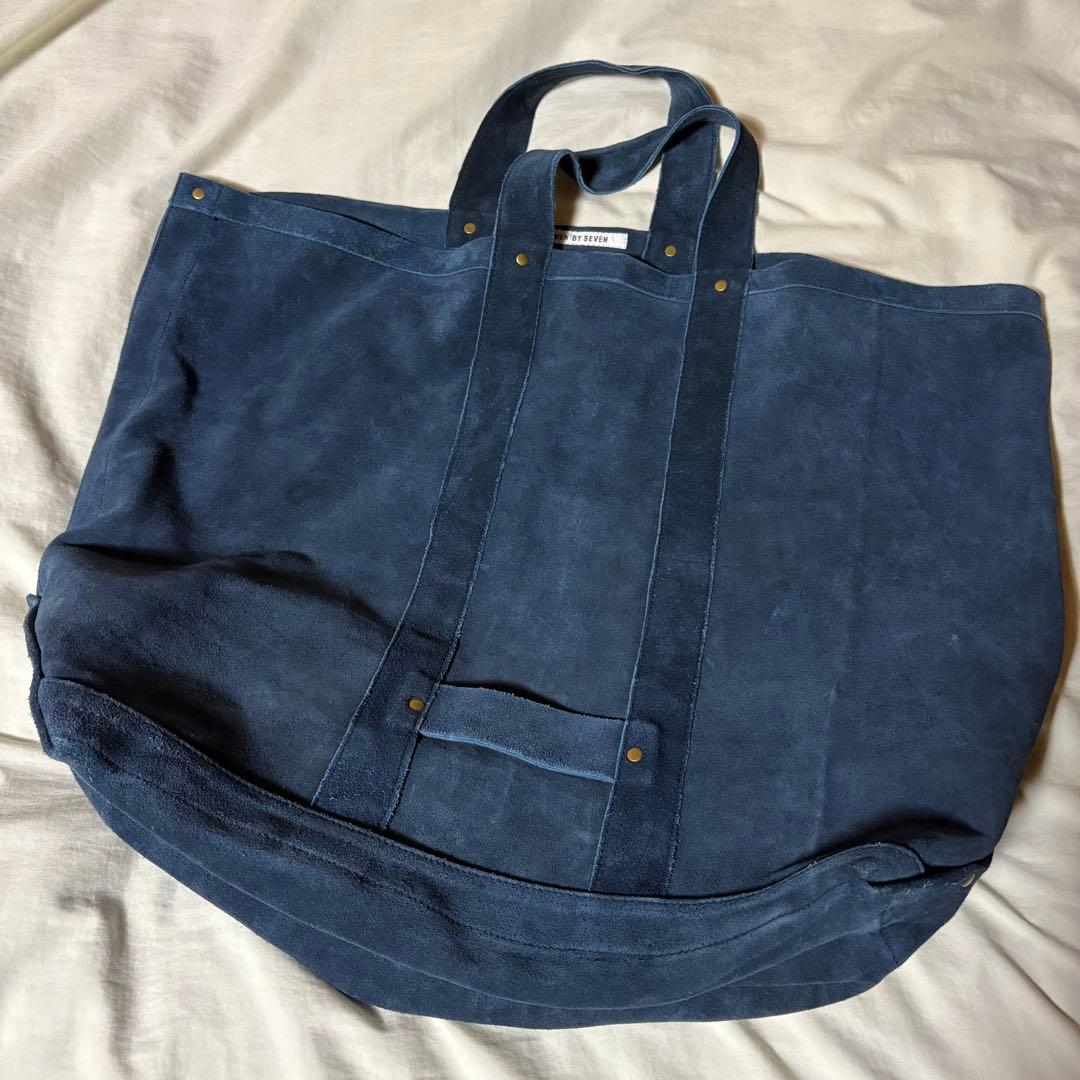 バッグ SEVEN BY SEVEN LEATHER TOTE BAG NAVY