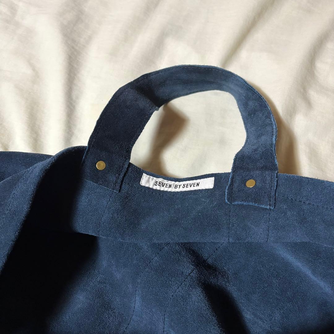 バッグ SEVEN BY SEVEN LEATHER TOTE BAG NAVY