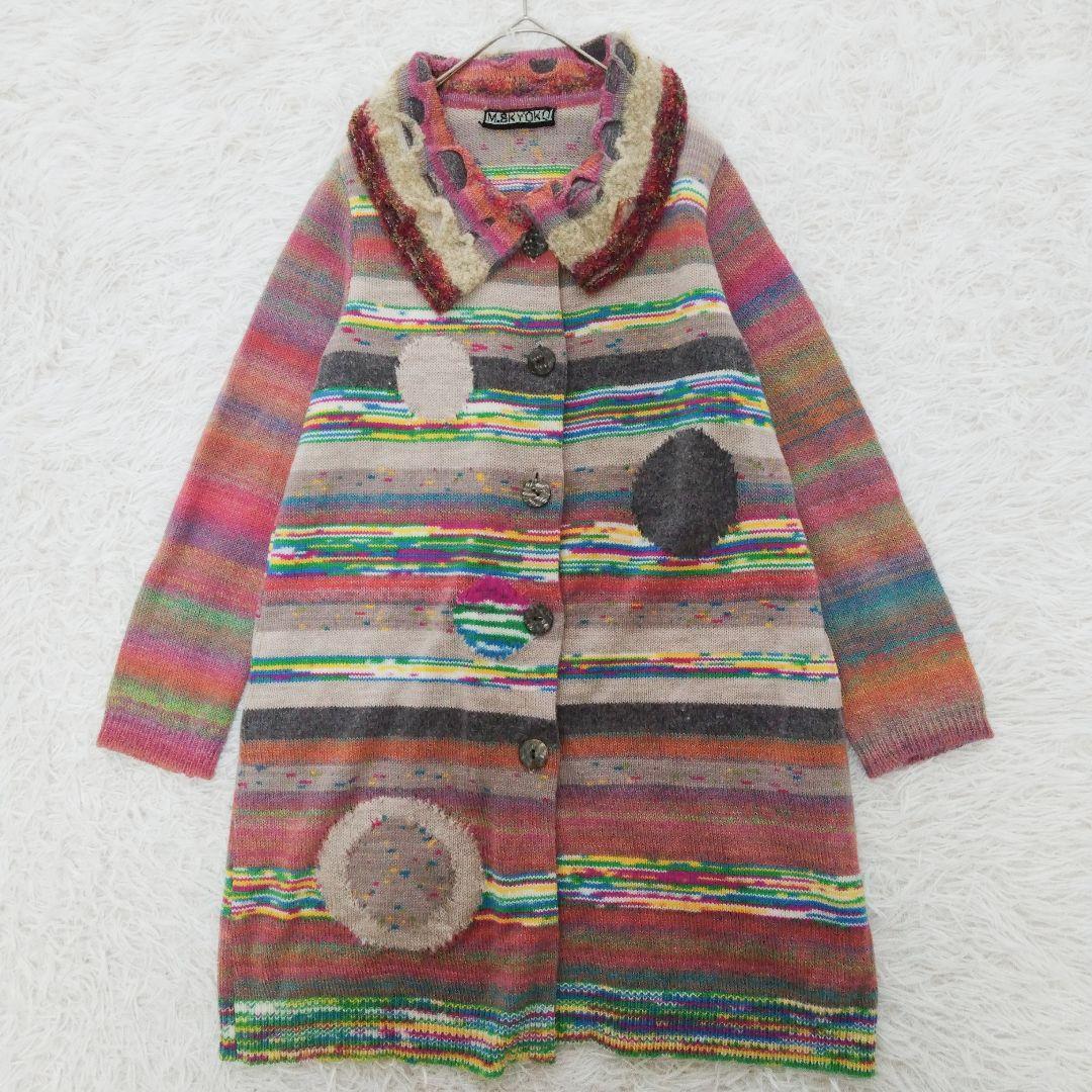 極美品❉ M.&KYOKO アルパカ混カーディガン ウール ピンク系