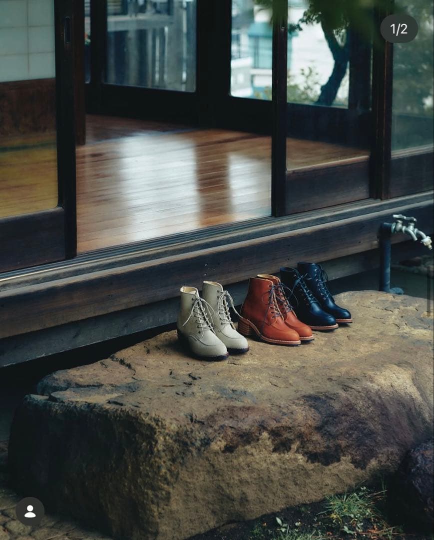 レザー レースアップブーツ 黒