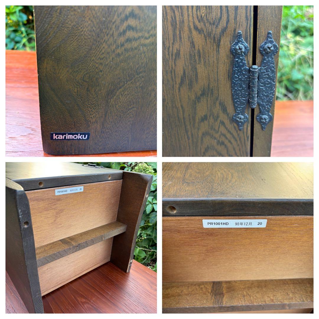 希少　karimoku カリモク　電話台　花台　飾り棚　平成レトロ　彫刻