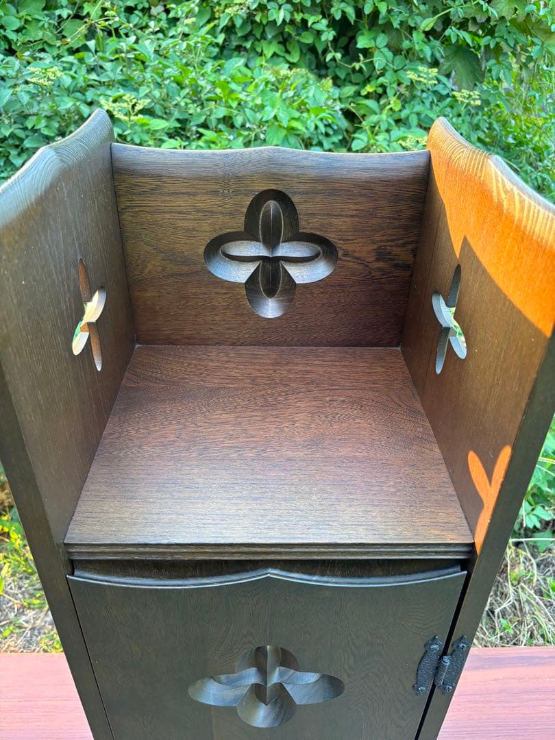 希少　karimoku カリモク　電話台　花台　飾り棚　平成レトロ　彫刻