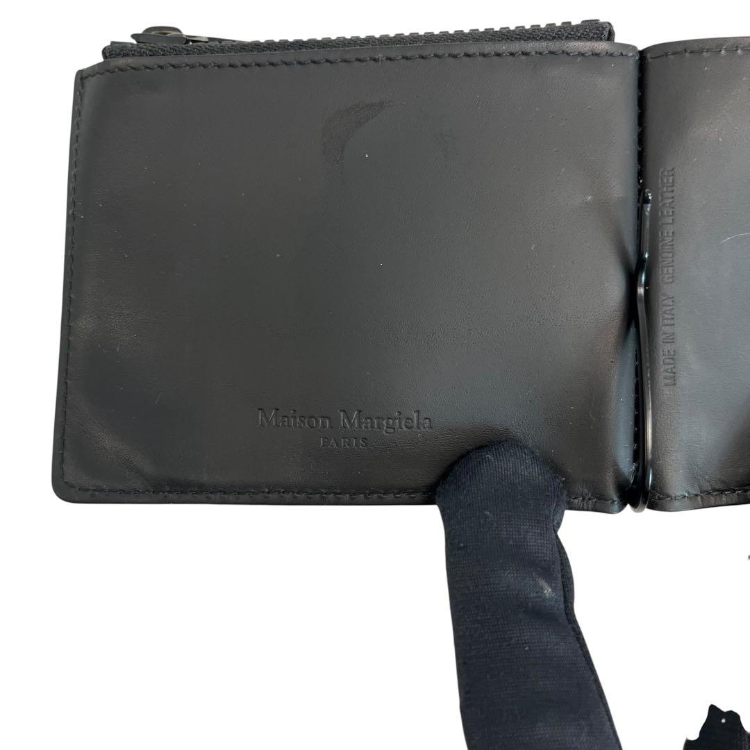 極美✨メゾンマルジェラ マネークリップ 札入れ 4ステッチ ブラック 黒