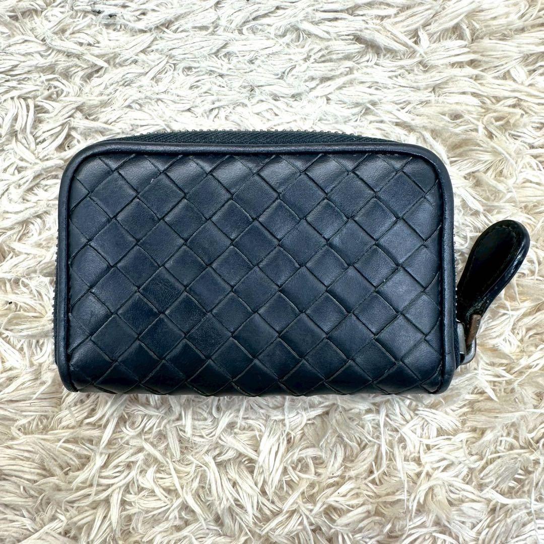 【美品】ボッテガヴェネタ ケース 小銭入れ ネイビー イントレチャート