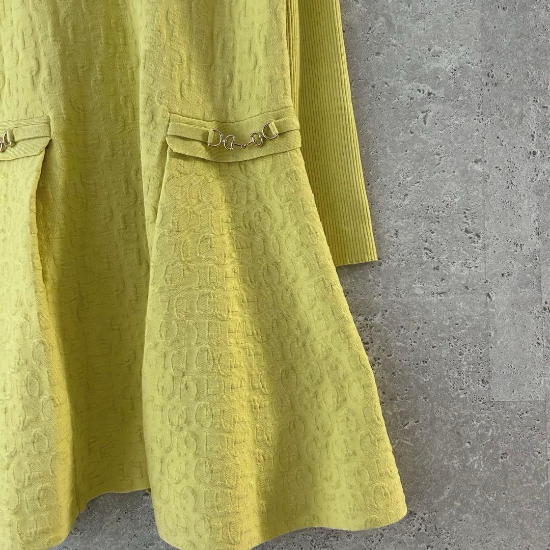 ✨美品✨ セルフォードCELFORD ロゴふくれジャガードニットワンピース 38