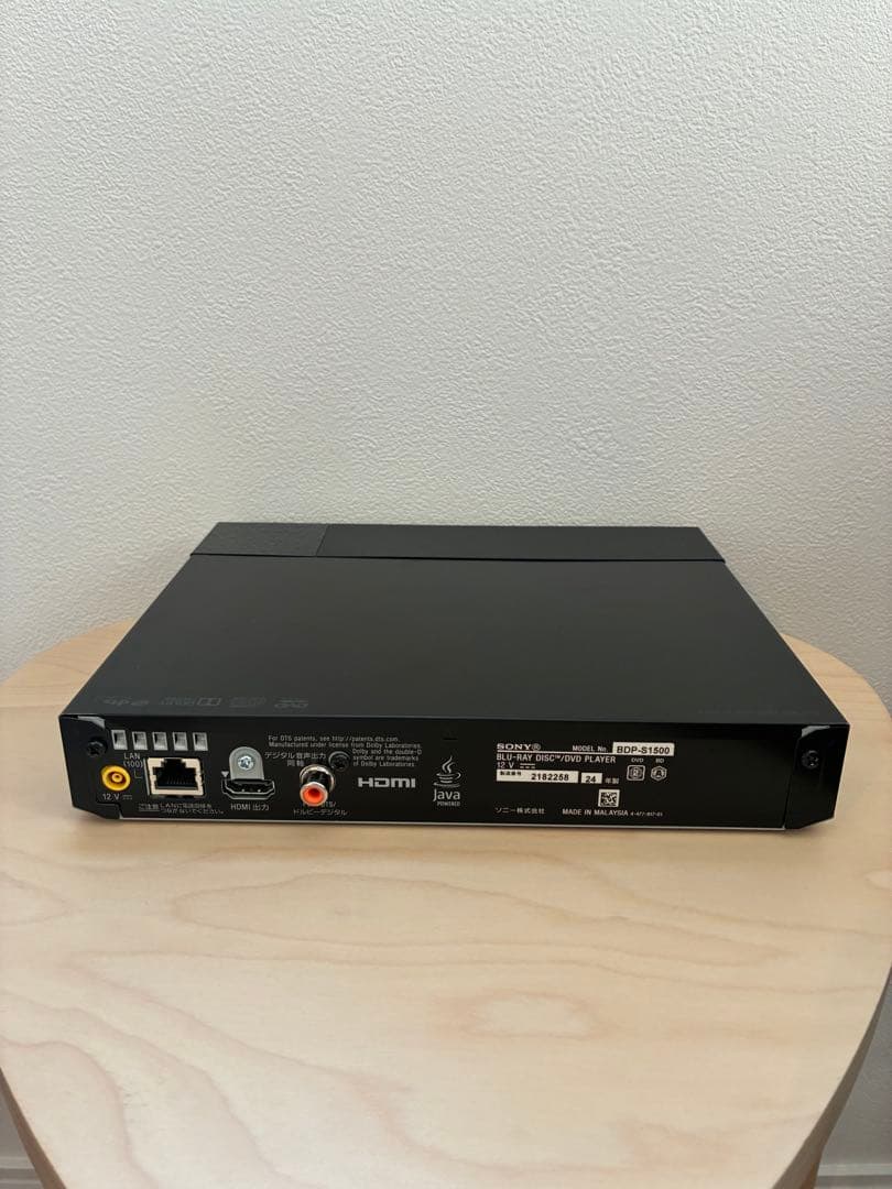 SONY/ソニー ブルーレイプレーヤー　BDP-S1500 2024製