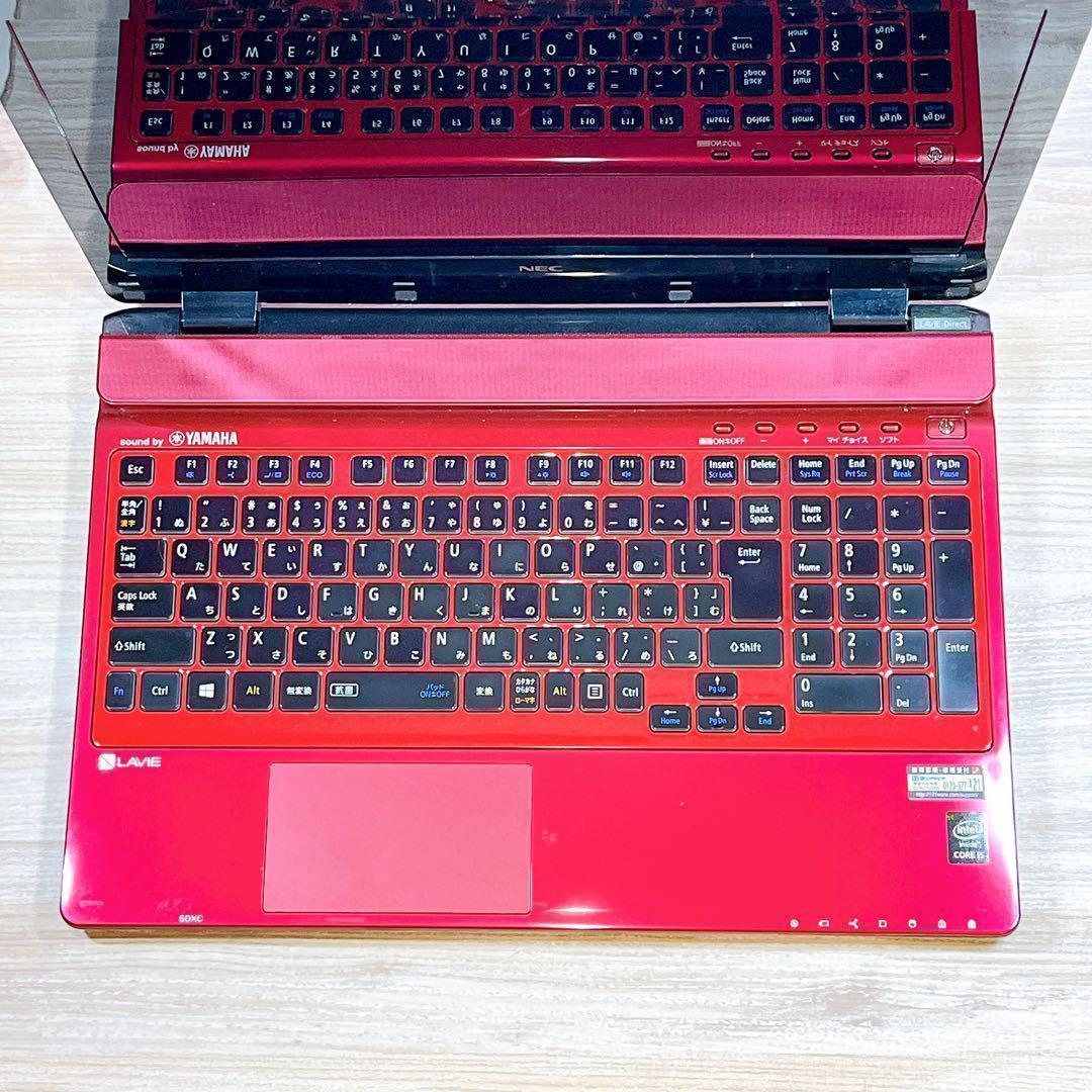 NEC赤✨美品✨すぐ使えるノートパソコン✨メモリ8G✨カメラ付✨初心者に✨大容量