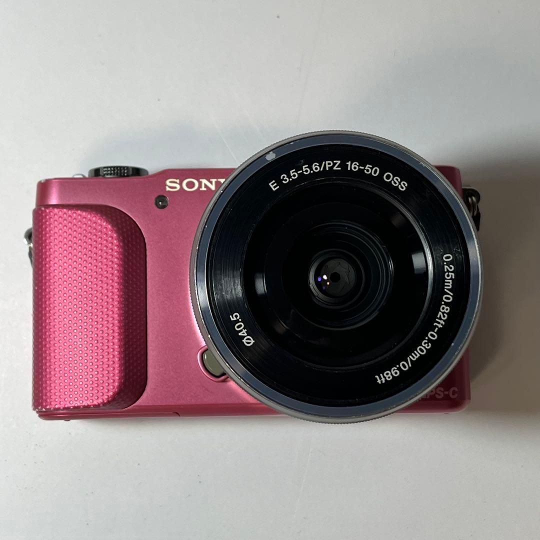 SONY NEX-3N ピンク ミラーレス 一眼レフ ズームレンズセット 動作品