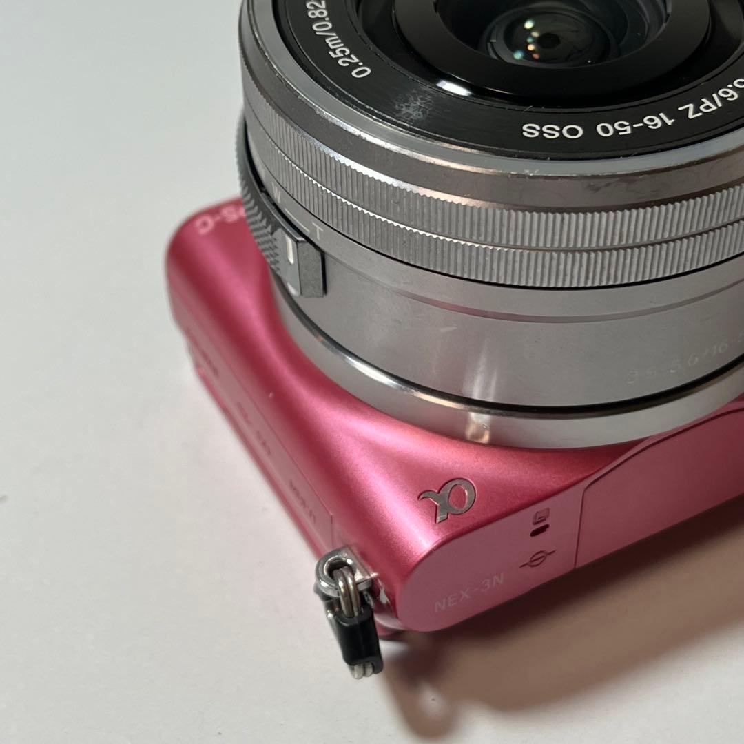 SONY NEX-3N ピンク ミラーレス 一眼レフ ズームレンズセット 動作品