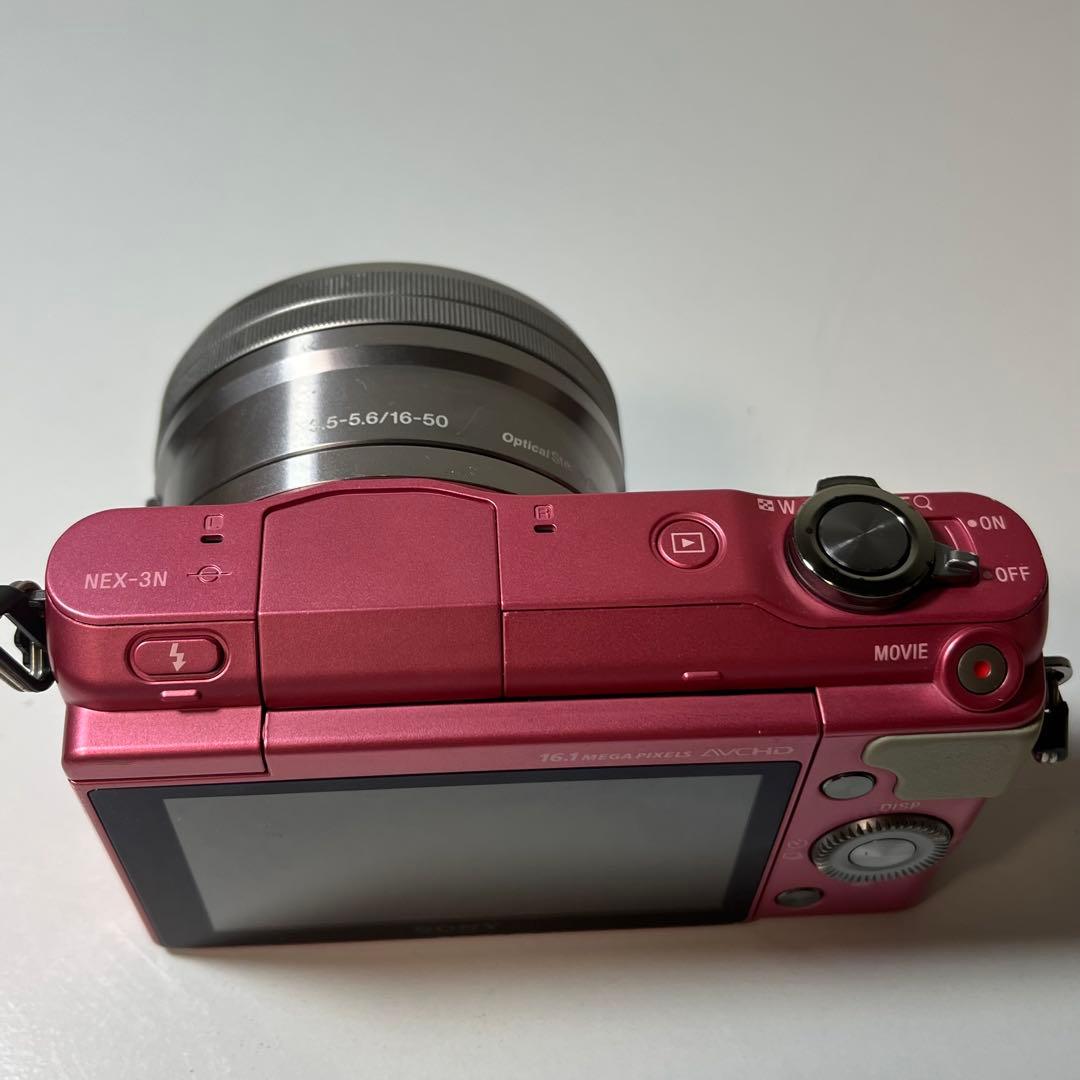 SONY NEX-3N ピンク ミラーレス 一眼レフ ズームレンズセット 動作品