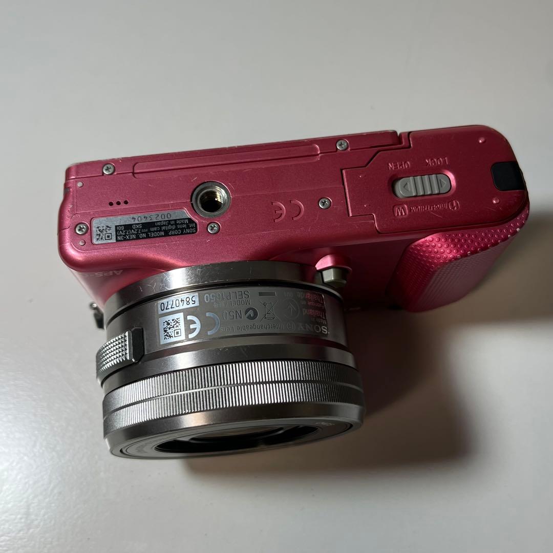 SONY NEX-3N ピンク ミラーレス 一眼レフ ズームレンズセット 動作品