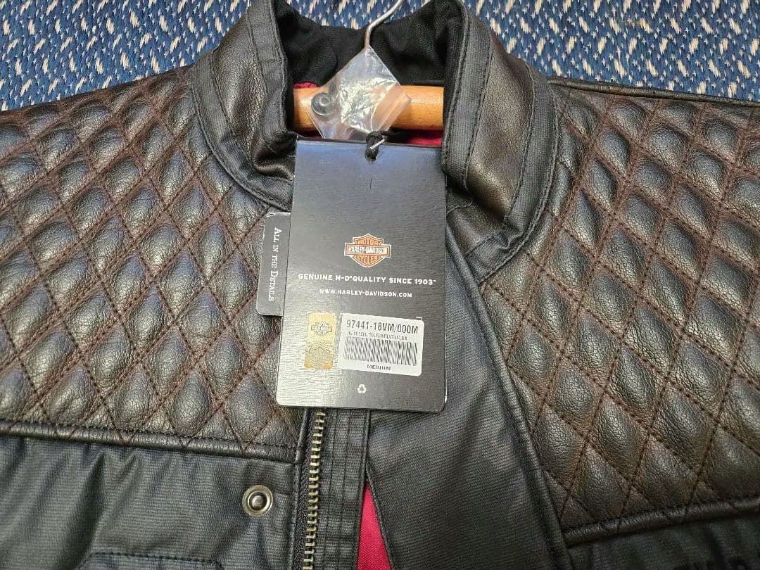 再値下中ハーレー純正 未使用品 ジャケット レザーアクセントキルティング黒 M