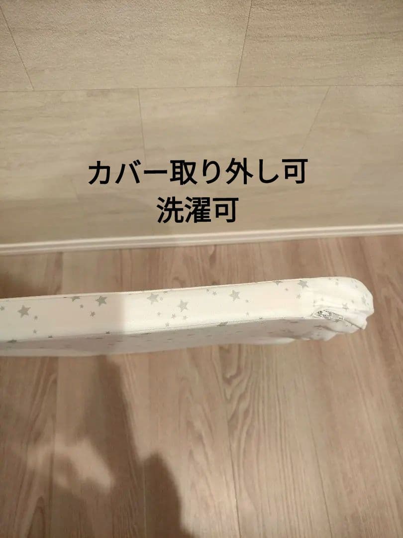 【美品】折り畳みミニベビーベッド グレー