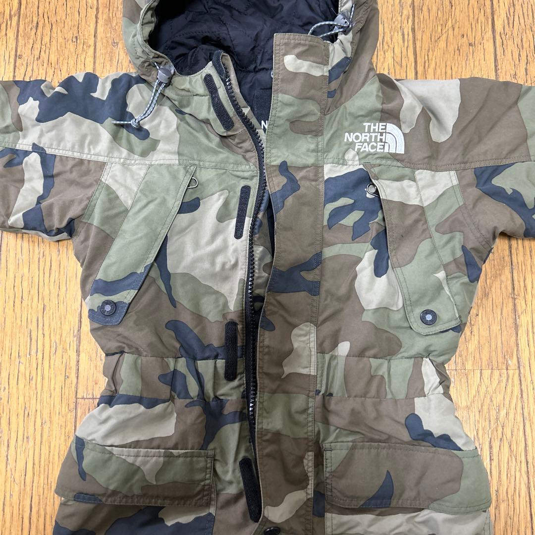 ノースフェイス 90 ジャンプスーツ スノーウエア ツナギ キルティング 迷彩