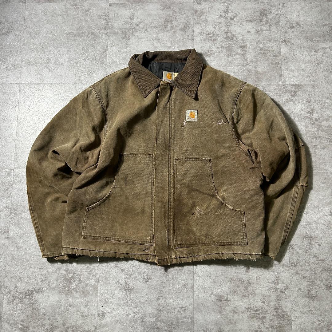 80-90s 星タグ USA製 ブラウン カーハート 短丈トラディショナル