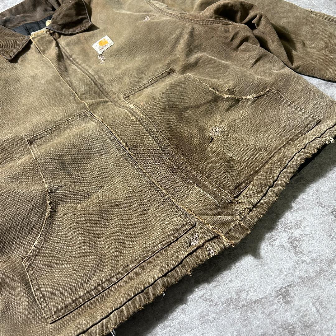 80-90s 星タグ USA製 ブラウン カーハート 短丈トラディショナル